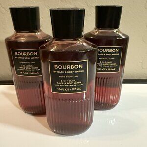 Bath & Body Works Bourbon Men’s Collection 3-IN-1 Hair Face Body Wash Lot Of 3